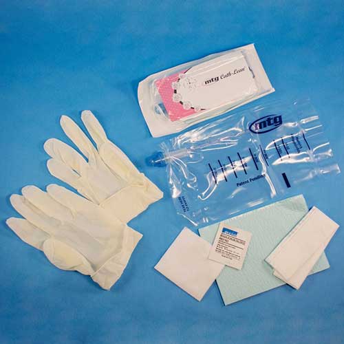 EZ-Advancer Closed System Intermittent Female Catheter, Pocket-Size Kit, 12 Fr, 6" Length, 700 mL Collection Bag, Gloves, Underpad, Gauze, Privacy/Disposal Bag, (2) BZK Swabs/Wipes