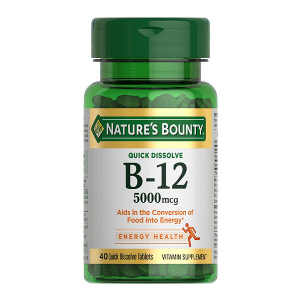 Nature's Bounty B-12, 5000MCG, SL Cherry, 40 ct