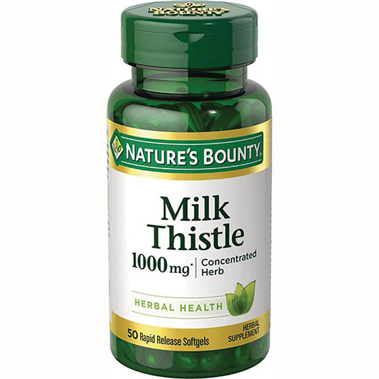 Nature's Bounty Milk Thistle, Rapid Release, 1000MG, 50 ct