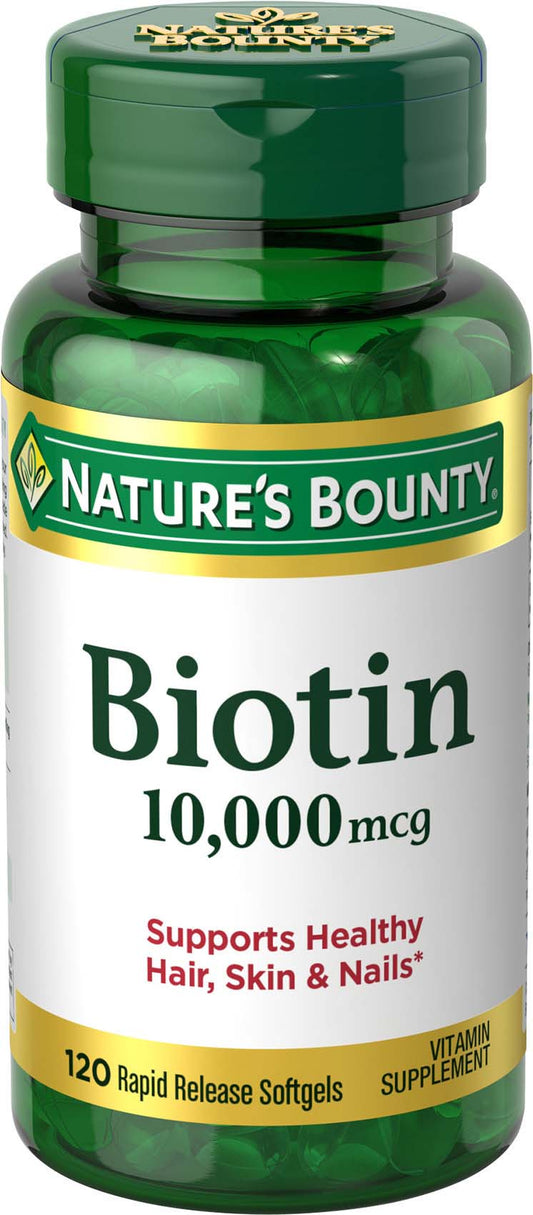 Nature's Bounty Biotin Softgels, 10,000mcg, 120 ct