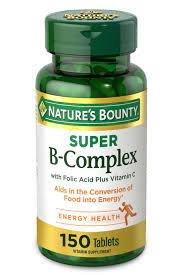 Nature's Bounty B Complex Super with Folic Acid and Vitamin C Tablets, 150 ct