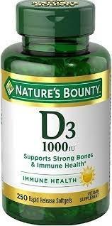 Nature's Bounty Vitamin D, 1000IU, 250 ct
