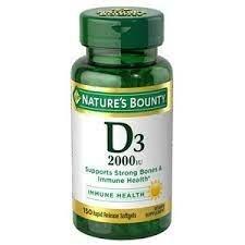 Nature's Bounty Vitamin D, 2,000IU, 150 ct