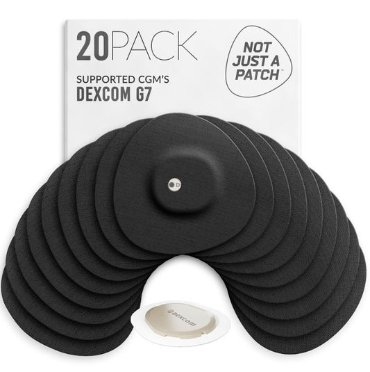 Not Just A Patch Original Patches for Dexcom G7 and Stelo, Black, 20 ct