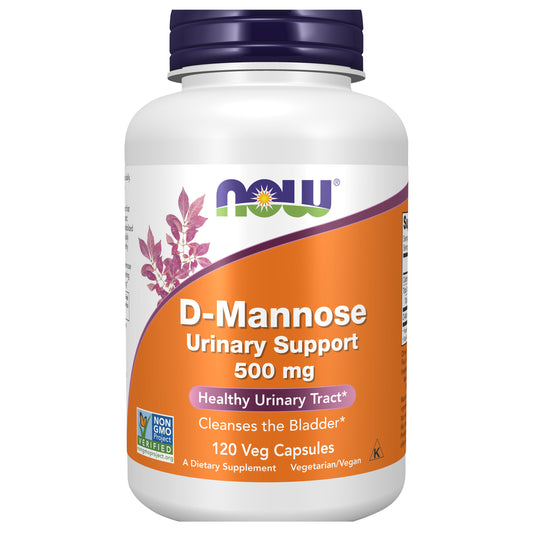 NOW D-Mannose Urinary Support, 500 mg, 120 Veg Capsules