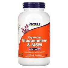 NOW Foods Vegetarian Glucosamine & MSM 500/500 V-Caps, 120 ct