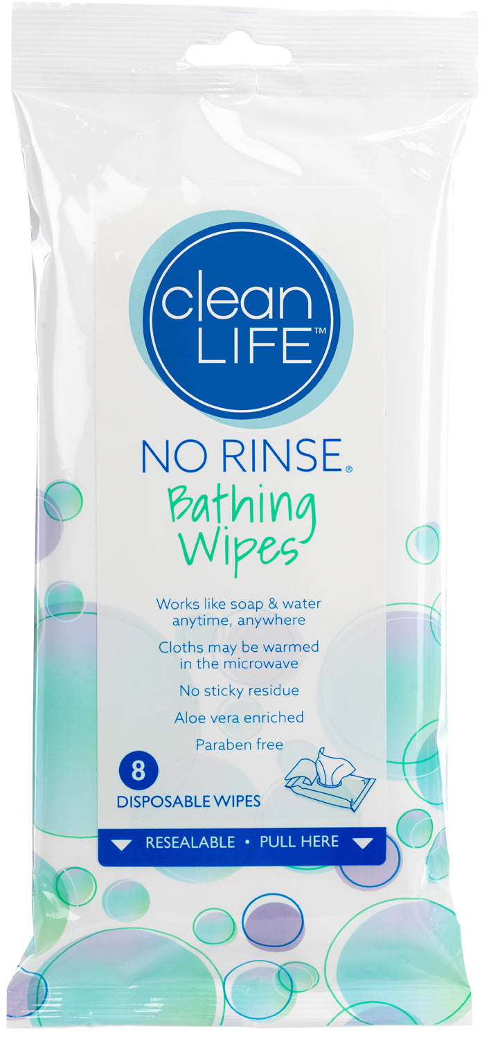 No - Rinse Bathing Wipes 8" x 8"