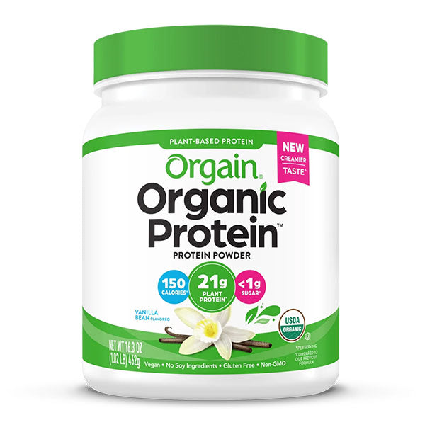 Orgain Organic Protein Plant Based Powder, Sweet Vanilla Bean Flavored, 16.3 oz, EA/1