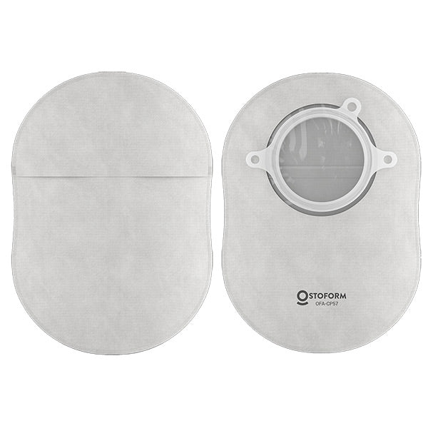 Ostoform FLOWASSIST Closed 2-Piece Pouch, 60mm, with Filter, Belt Tab, and Viewing Window, Gray Opaque, BX/10