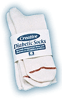 Men's Diabetic Sock Size 10 - 13, White