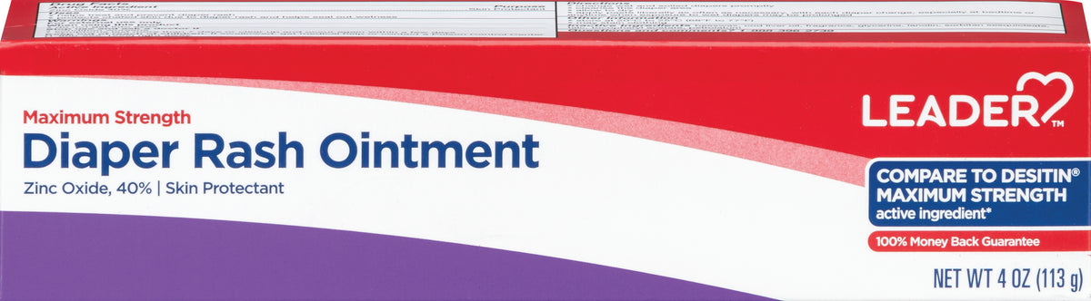 Leader Diaper Rash Maximum Strength Ointment, 4 Oz (Compare To Desitin)