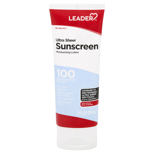 Leader Sunscreen Ultra Sheer Lotion, SPF 100, 3 oz