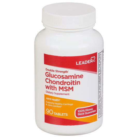 Leader Double Strength Glucosamine Chondroitin With MSM Tablets, 90 ct