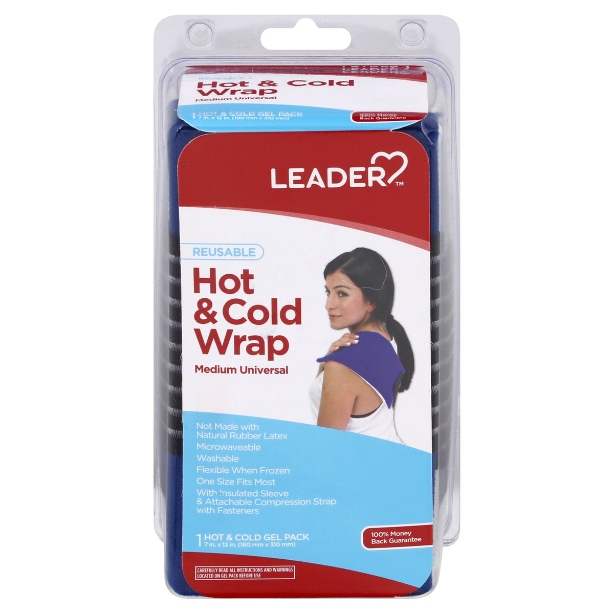 Leader Hot/Cold Wrap, Medium, Universal, 1ct