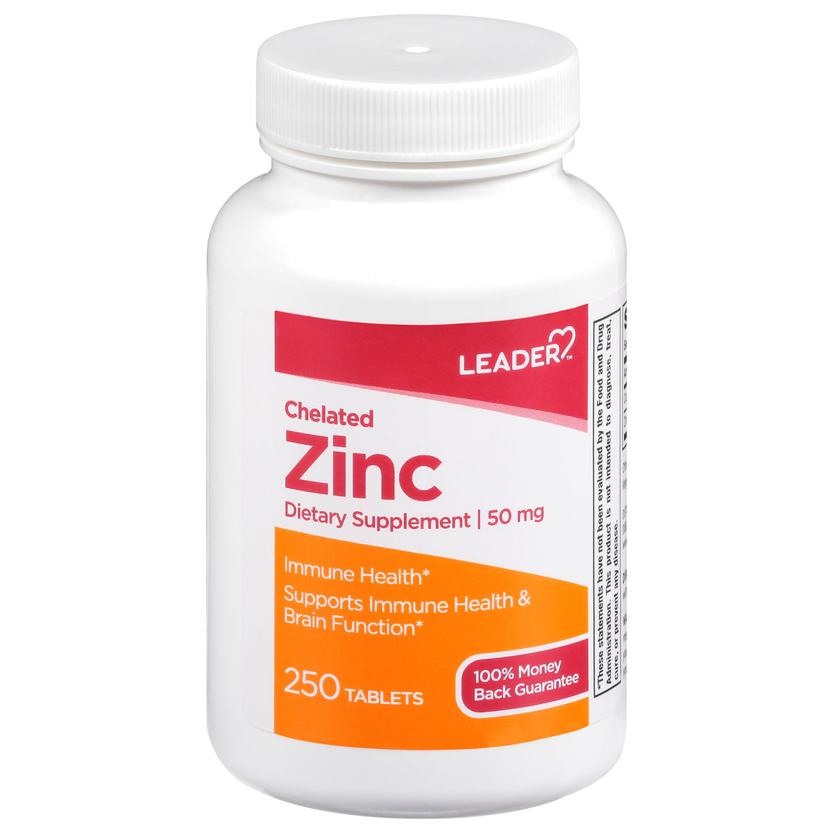 Leader Chelated Zinc, 50Mg Tablet, 250 ct