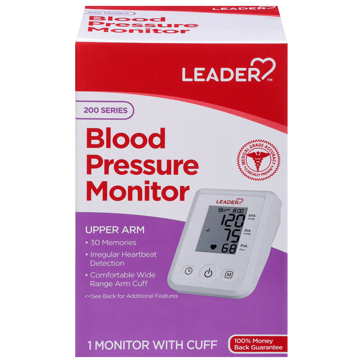 Leader Automatic Blood Pressure Monitor, 200 Series, Upper Arm