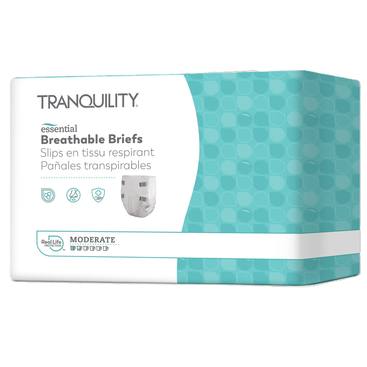 Tranquility Essential Breathable Briefs - Moderate, Medium, 32" - 44", 100 - 150 lbs