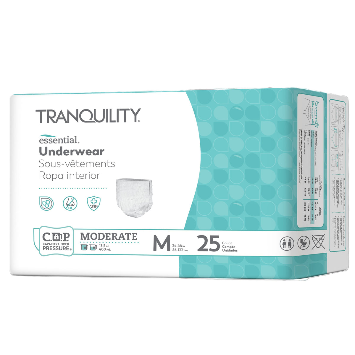 Tranquility Essential Underwear - Moderate, Medium, 34" - 48", 120 - 175 lbs