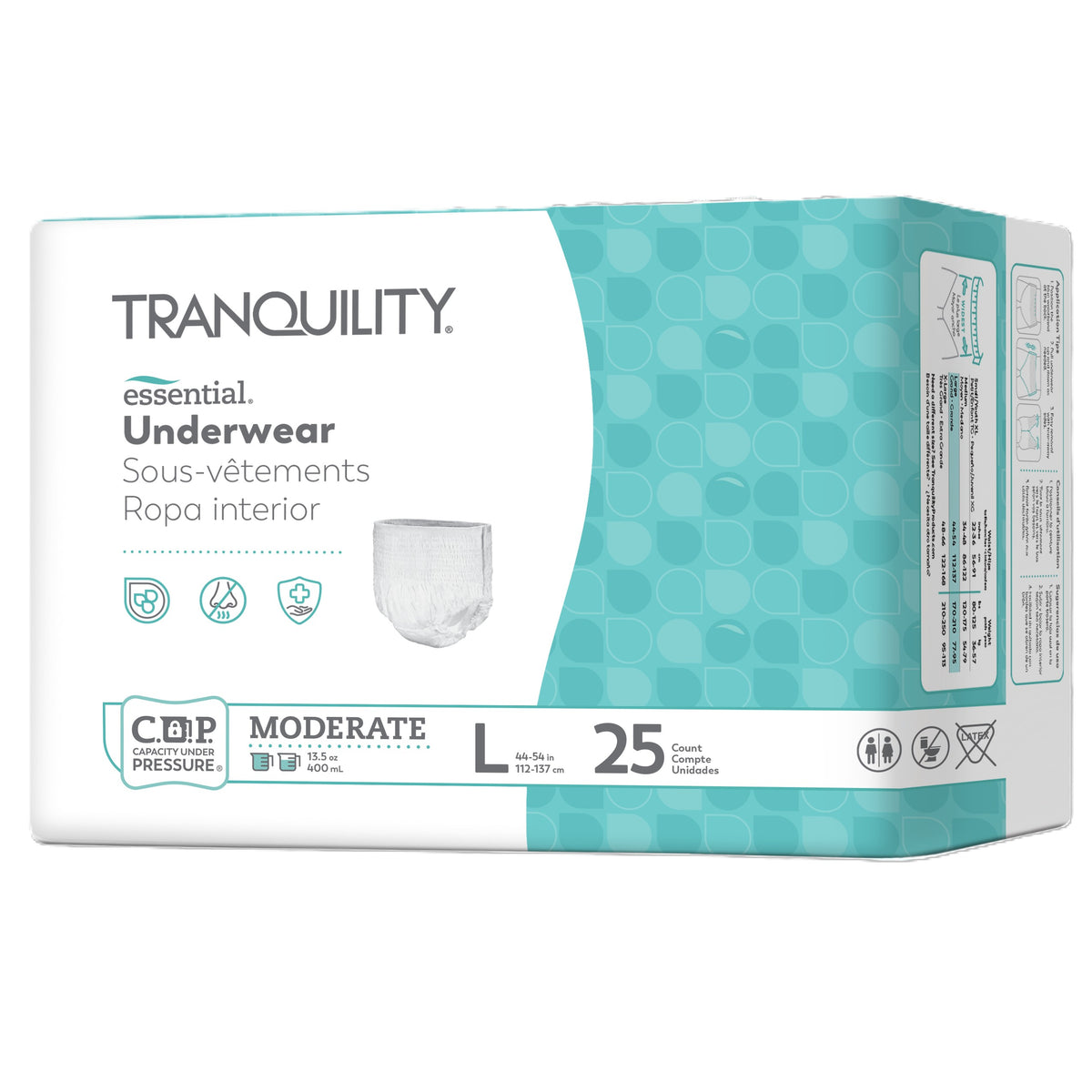 Tranquility Essential Underwear - Moderate, Large, 44" - 54", 170 - 210 lbs