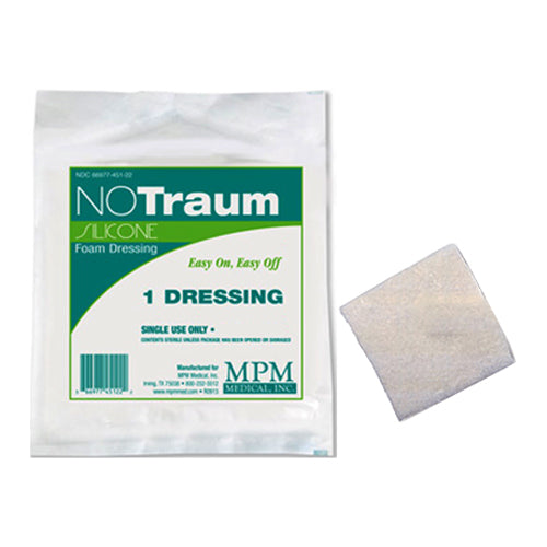 NoTraum Extra Bordered Silicone Foam Dressing, 4" x 4", EA/1
