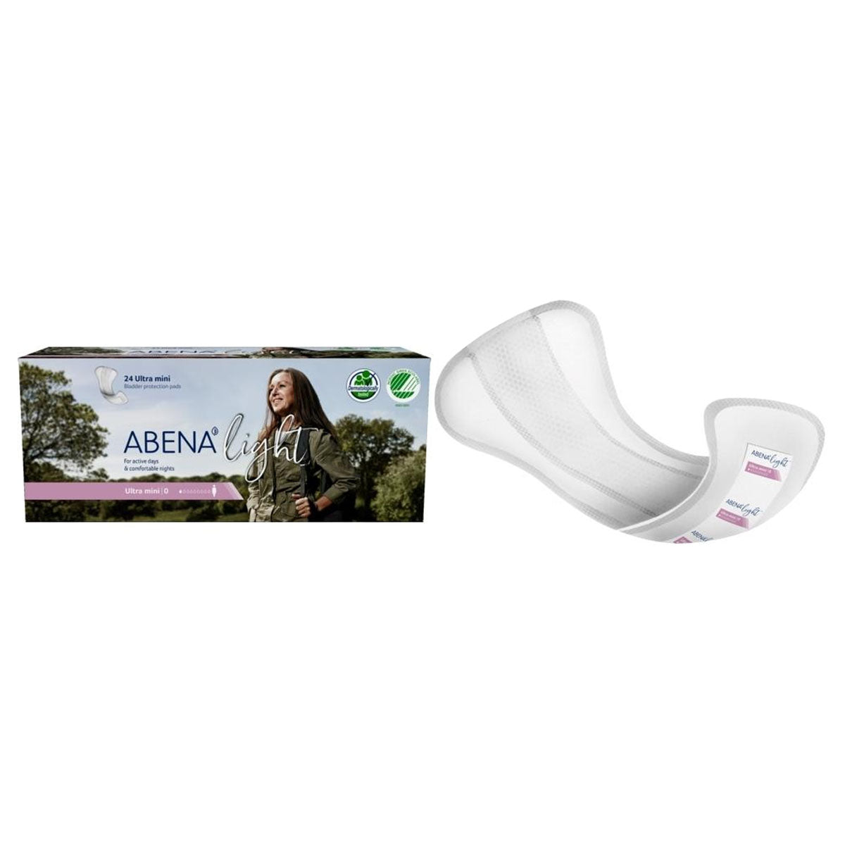Abena Light Protective Pads, Ultra Mini 0, 3.25" x 8", PK/24