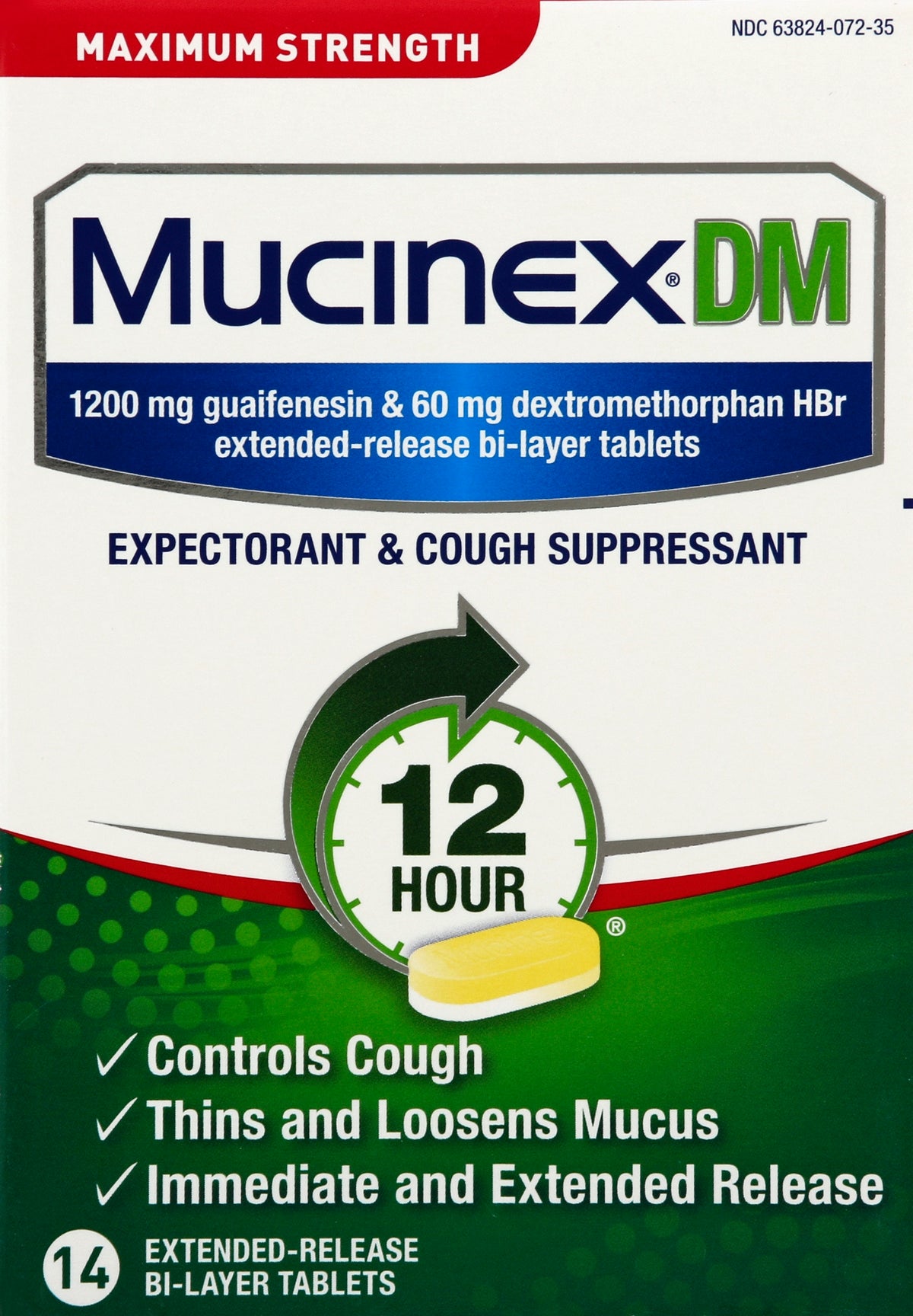 Mucinex Max Strength Extended Release Bi-Layer Tablets, 14 ct