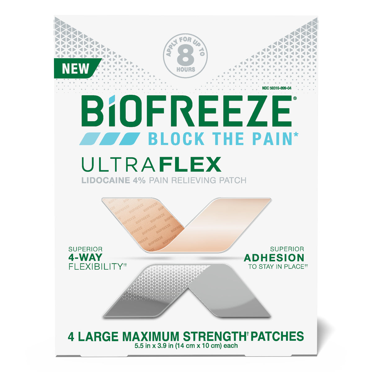 Biofreeze Flex Lidocaine Patch, 4 ct