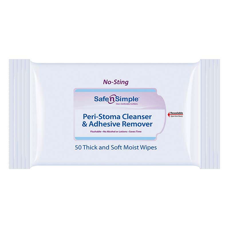 Safe N Simple Peri-Stoma Cleanser and Adhesive Remover No Sting Wipe