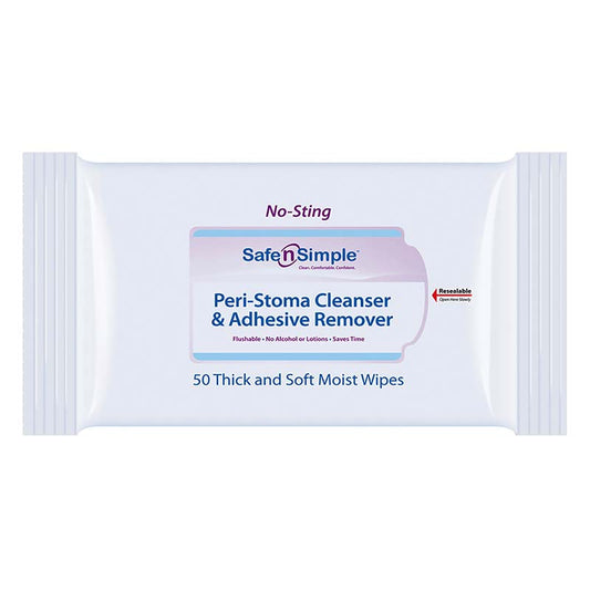 Safe N Simple Peri-Stoma Cleanser and Adhesive Remover No Sting Wipe