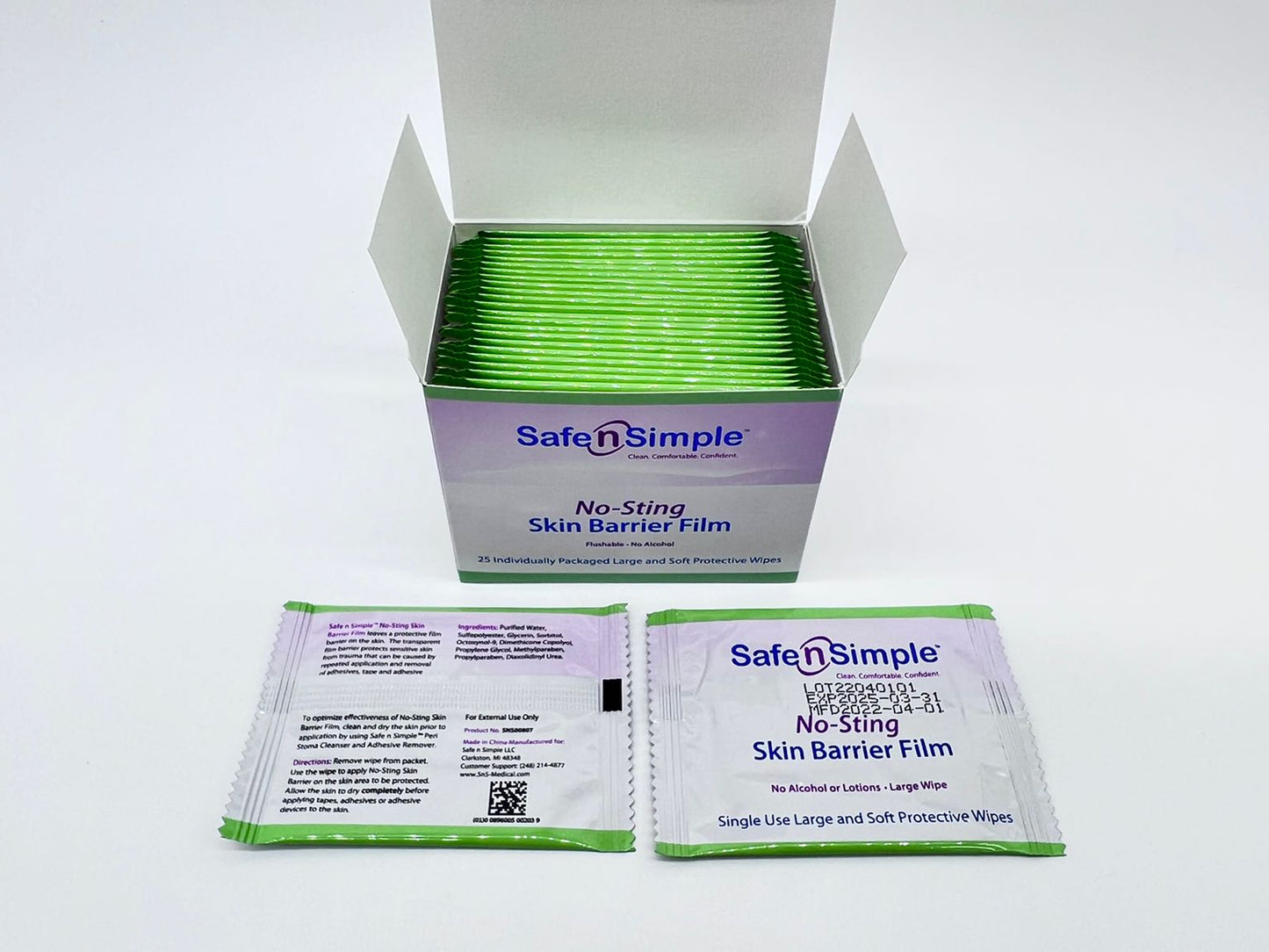 No-Sting Skin Barrier Wipes, 5" x 7"