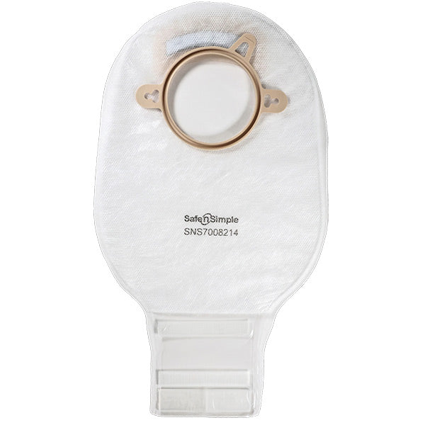 Simpurity 12" Drainable 2-Piece Pouch, Transparent, with Filter, 57mm, 2-1/4" Flange, Belt Tabs, Velcro Closure