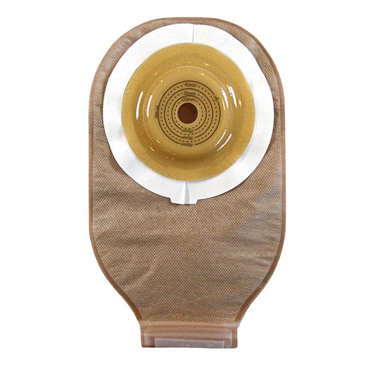 Safe N Simple 12" Drainable, One Piece Pouch, Extended Wear, Convex, Transparent, 1-1/4" Pre Cut Stoma Opening, with Velcro Closure and Belt Tabs