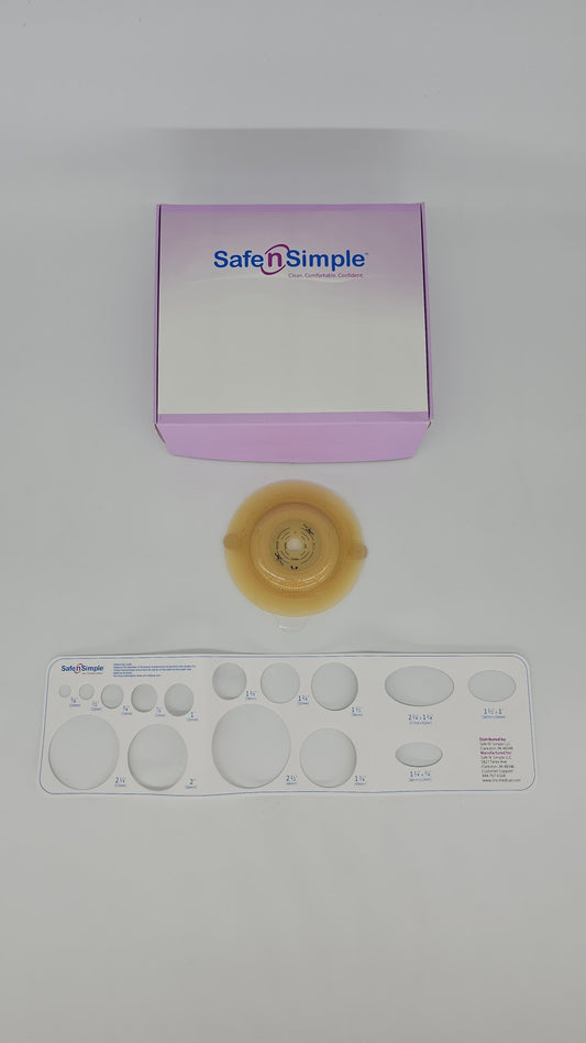 Safe N Simple LLC 5" Diameter, 2-Piece Round Convex Wafer, Standard Wear, White, 57mm, 2-1/4" Flange Cut-to-Fit