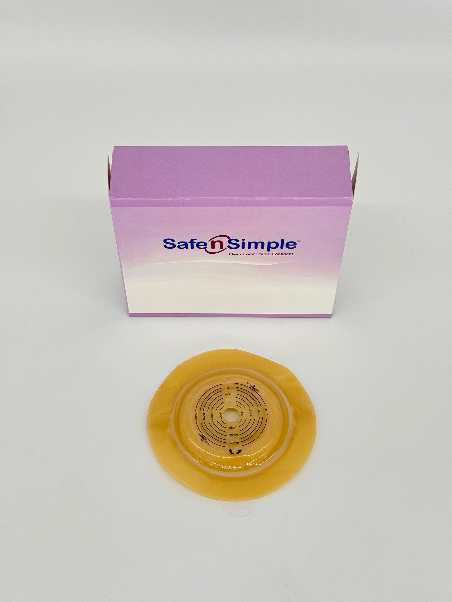 Safe N Simple LLC 5" Diameter, 2-Piece Round Convex Wafer, Standard Wear, White, 70mm, 2-3/4" Flange Cut-to-Fit