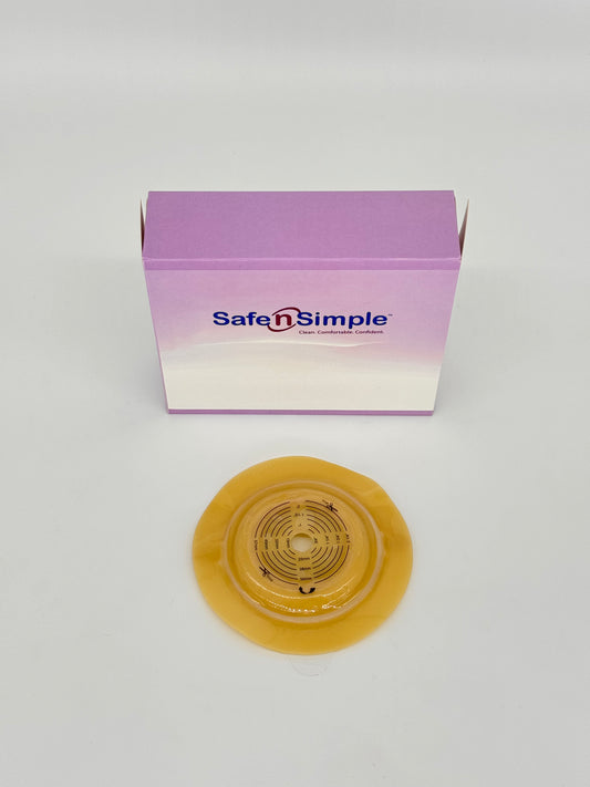 Safe N Simple LLC 5" Diameter, 2-Piece Round Convex Wafer, Standard Wear, White, 70mm, 2-3/4" Flange Cut-to-Fit