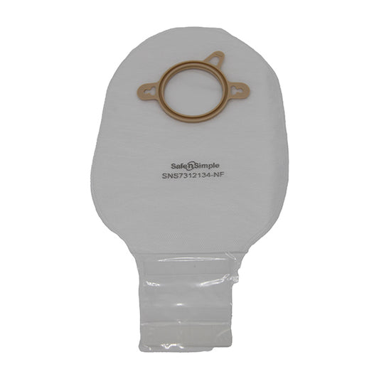 Safe N Simple 12" Drainable 2-Piece Pouch, Transparent, 50 mm, 2" Flange, with Belt Tabs, and Velcro Closure-- REPLACES RRSNS7312134