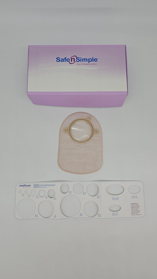 Safe N Simple 8" Closed 2-Piece Pouch, Beige, 70mm, 2-3/4" Flange With Belt Tabs