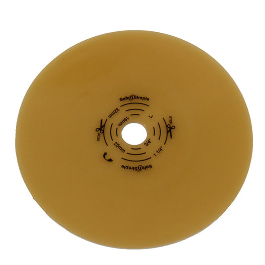 Safe N Simple 4" x 4" 2-Piece Wafer, Standard Wear, Solid Hydrocolloid, 50 mm, 2" Flange, Cut-to-Fit-- REPLACES RRSNS7404134