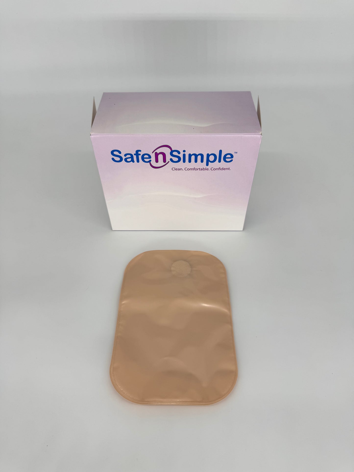 Safe N Simple 8" Closed 2-Piece Pouch, Beige, With Filter, 45mm 1-3/4" Flange, With Belt Tabs