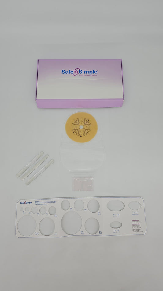 9" Drainable One Piece Pouch, Standard Wear, Cut-to-Fit, Transparent, With Soft Tail Closure