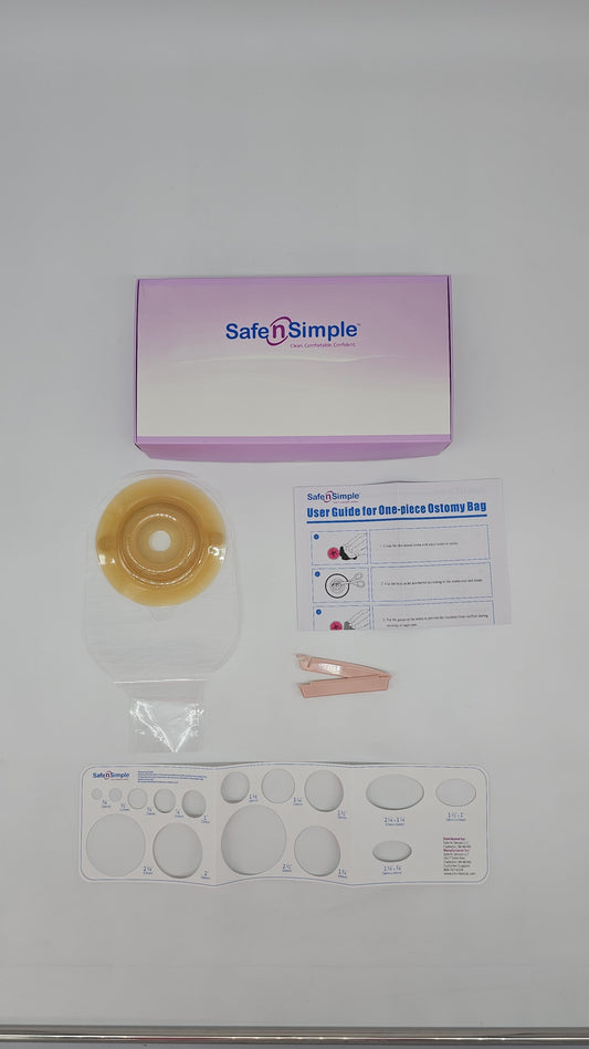 12" Drainable One Piece Pouch, Extended Wear, Convex, Transparent, 7/8" Precut Stoma Opening, With Standard Curved Tail Closure and Belt Tabs