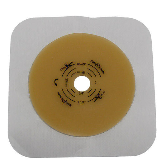 Safe N Simple 4-1/4" x 4-1/4" 2- Piece Wafer, Extended Wear, with Tape Collar, White, 50 mm, 2" Flange, Cut-to-Fit-- REPLACES RRSNS7804134