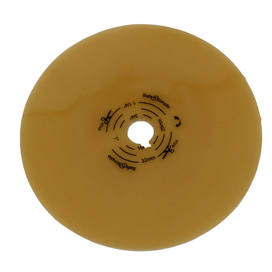Safe N Simple 4" x 4" Diameter, 2-Piece Wafer, Extended Wear, with Solid Hydrocolloid, 50 mm, 2" Flange, Cut-to-Fit-- REPLACES RRSNS7814134