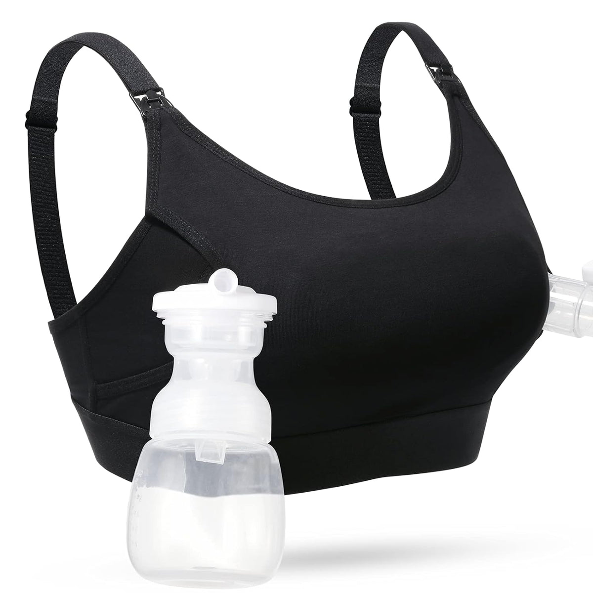 Momcozy 2 IN 1 Hand Free Pumping Bra, Extra Large, Black