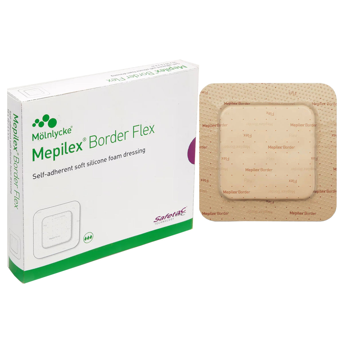 Mepilex Border Flexible Self-Adherent Absorbent Bordered Foam Dressing, 6" x 6", Replaces SC295400