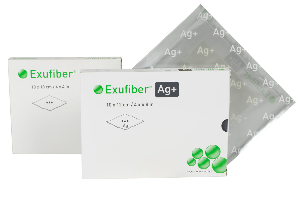 Exufiber Ag+ Silver Gelling Fiber Wound Dressing, 6" x 6"