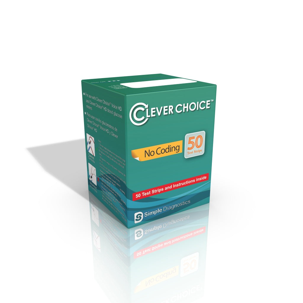 Clever Choice Blood Glucose Test Strips, 50 Count, BX/50