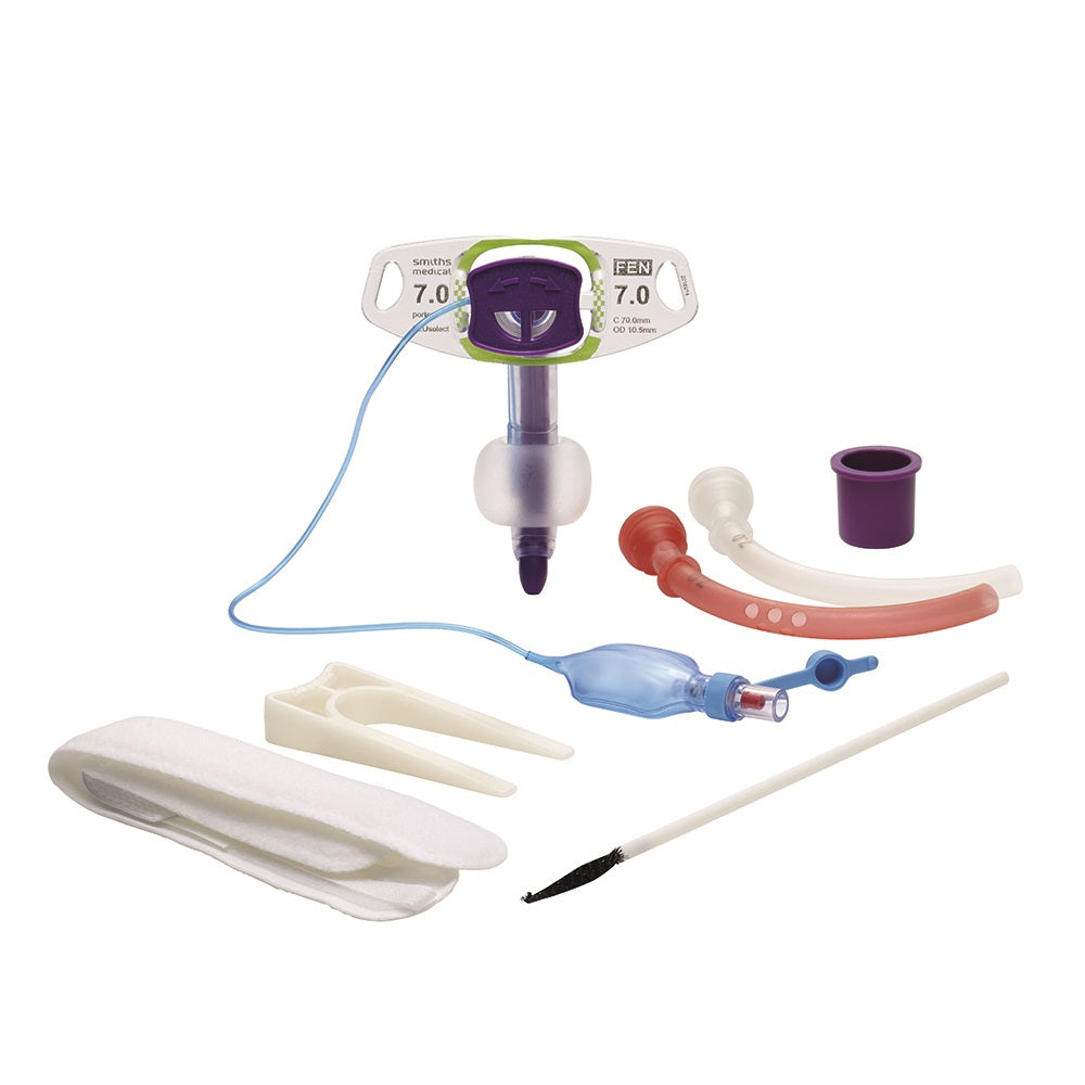 Smiths Medical ASD, Inc. BLUselect Tracheostomy Tube with Wedge and Decan Cap, Cuffed, Fenestrated, Size 6.0 - REPLACES SF513060