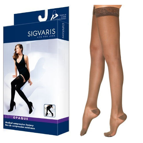 842N Style Soft Opaque Thigh, 20-30mmHg, Women's, Small, Short, Nude