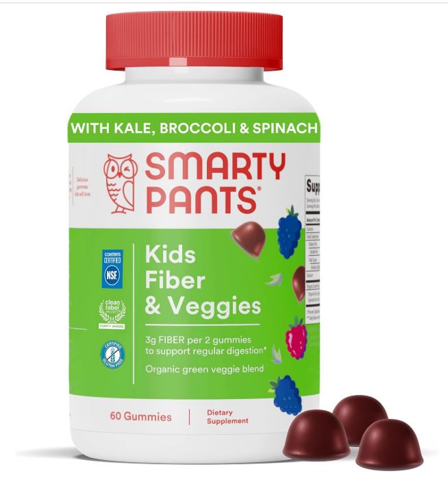 SmartyPants Kids Fiber + Veggie, 60 ct